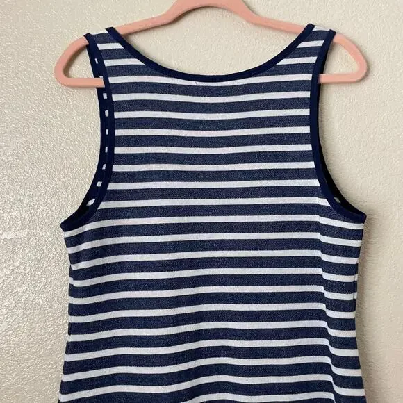 Tommy Bahama Dress Womens Medium Blue White Midi French Terry Striped Tank Beach - Picture 7 of 11